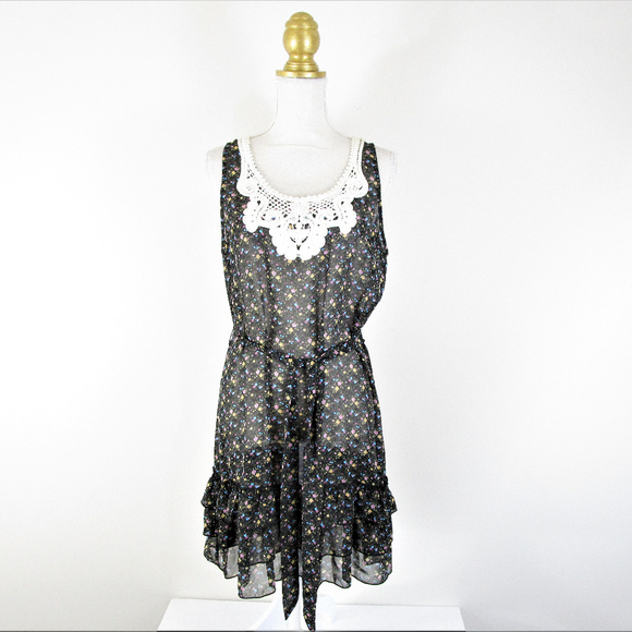 Anthropologie Dresses & Skirts - Anthropologie Fei Boho Floral Semi Sheer Dress
